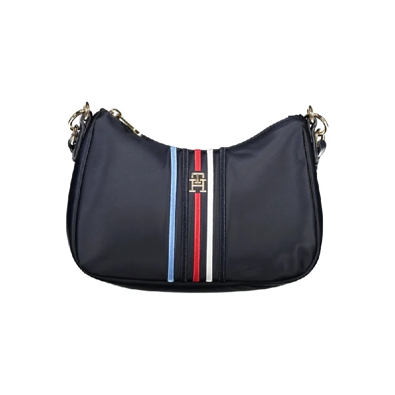 Tommy Hilfiger Blue Nylon Handbag Stylish Totes, Exclusive Savings