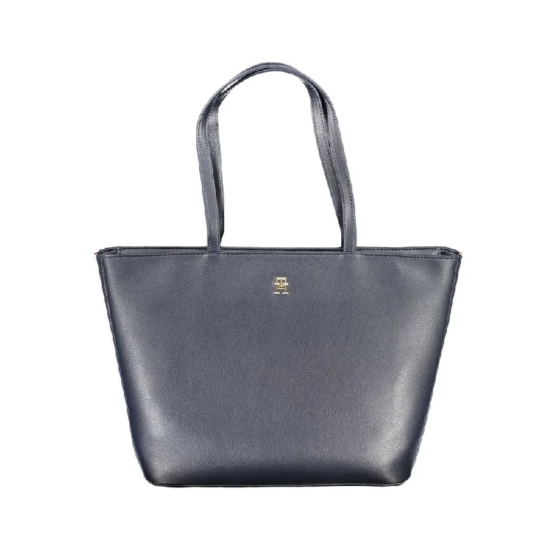 Tommy Hilfiger Blue Polyester Handbag Stylish Totes, Special Discounts