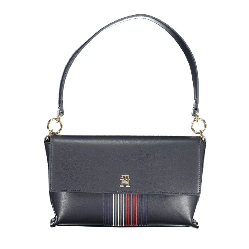 Tommy Hilfiger Blue Polyethylene Handbag Stylish Totes With Special Discounts