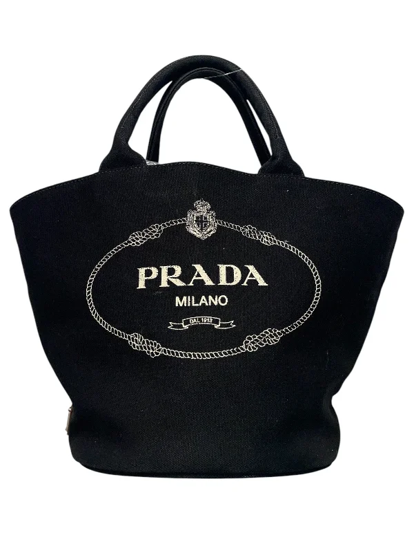 PRADA/Tote Bag/Cotton/BLK/Canapa Canvas Premium Handbags With A Touch Of Elegance