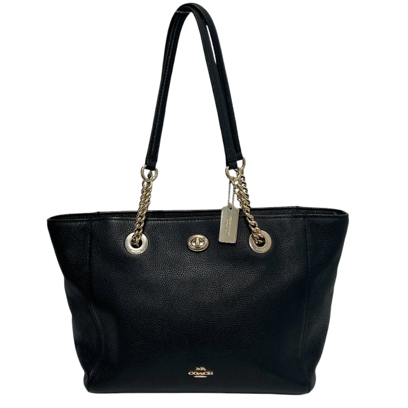 COACH/Tote Bag/Leather/BLK/Gold Hardware Turn Key Lock Must-Have Bags At Irresistible Discounts COACH/Tote Bag/Leather/BLK/Gold Hardware Turn Key Lock Must-Have Bags At Irresistible Discounts