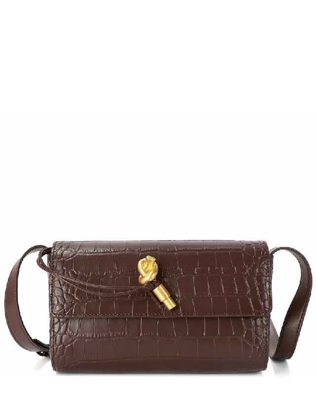 Tiffany & Fred Paris Croc-Embossed Leather Crossbody Luxury Bags, Budget Prices