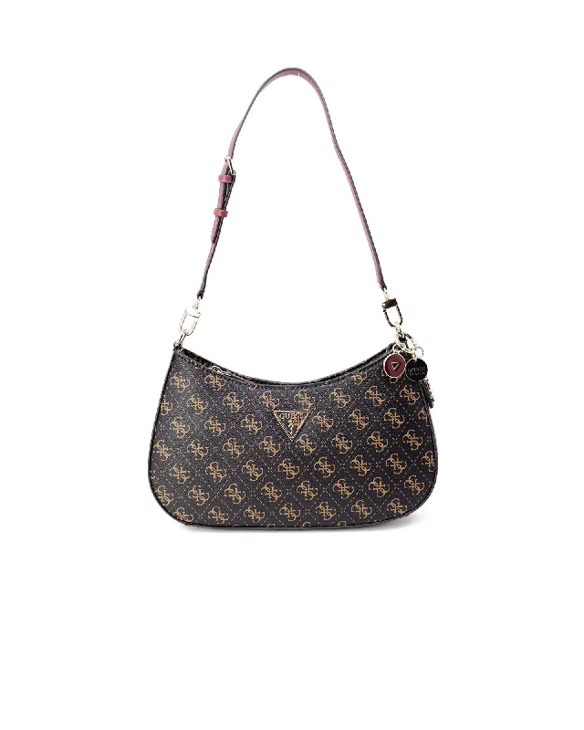 Guess Sydney Small Shoulder Bag with AllOver Logo Print Brown Trendy Purses At Exclusive Promotional Rates Guess Sydney Small Shoulder Bag with AllOver Logo Print Brown Trendy Purses At Exclusive Promotional Rates