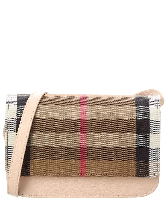 Burberry Check Canvas & Leather Shoulder Bag Trendy Backpacks With Big Discounts