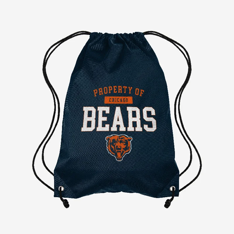 Chicago Bears Property Of Drawstring Backpack Classic Totes At Unbeatable Deals