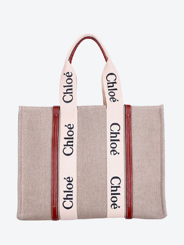 Woody linen large tote bag Elegant Purses At Clearance Prices