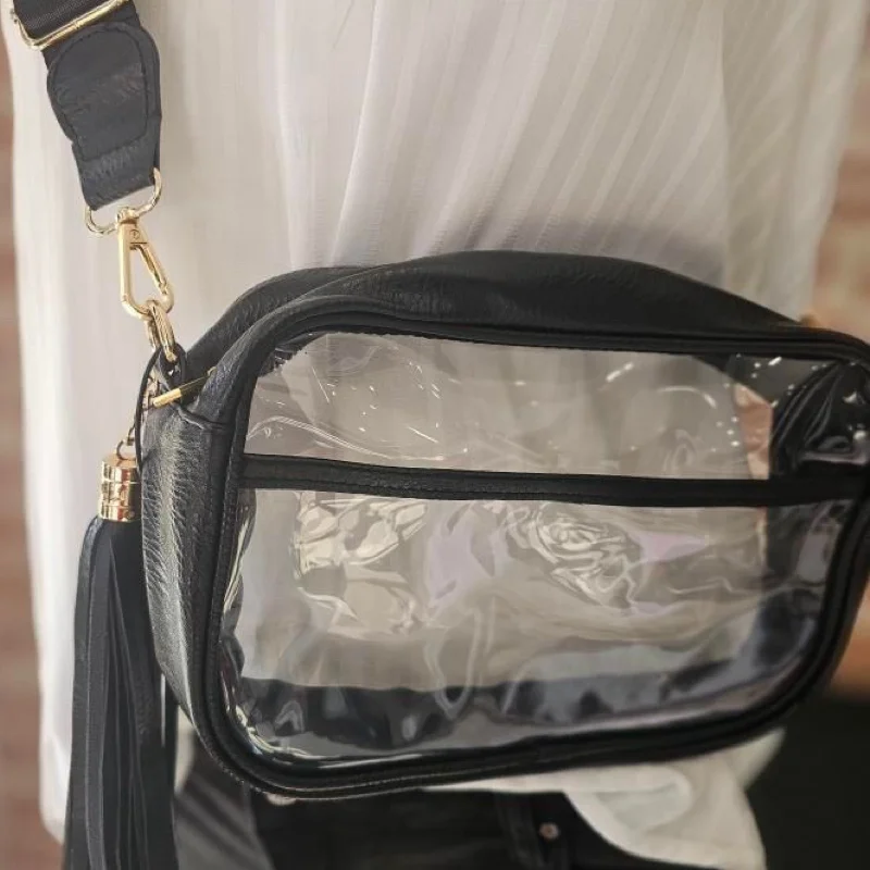Clear Crossbody Shoulder Bag With Tassel Statement Handbags At Unbeatable Discounts