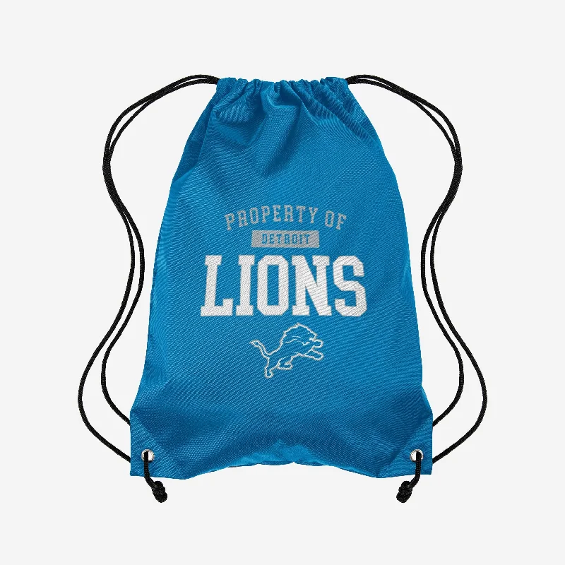 Detroit Lions Property Of Drawstring Backpack Trendy Purses At Unbeatable Discounts
