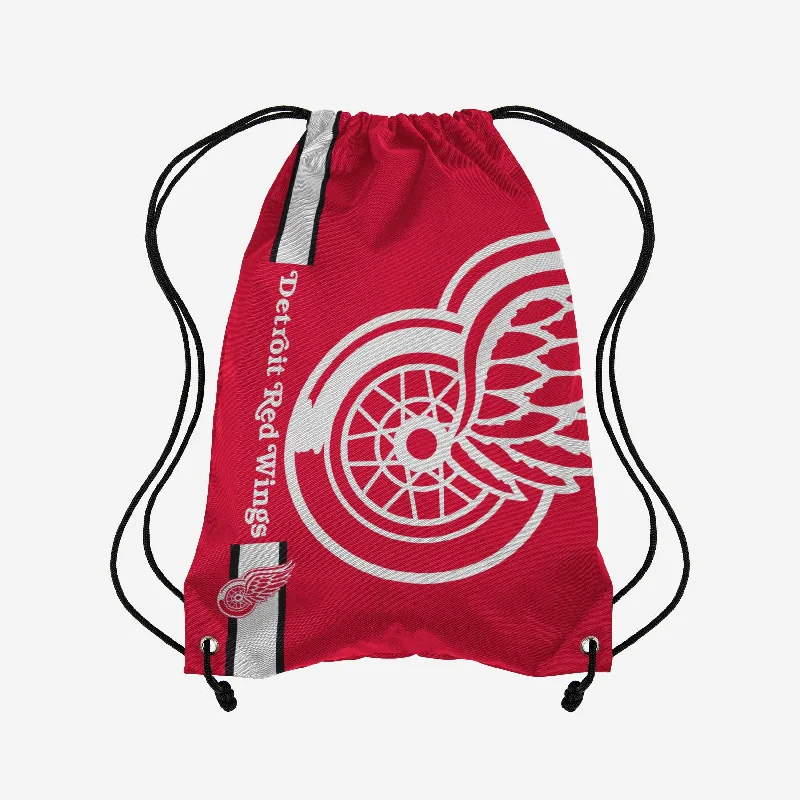 Detroit Red Wings Big Logo Drawstring Backpack Premium Handbags At Exclusive Prices