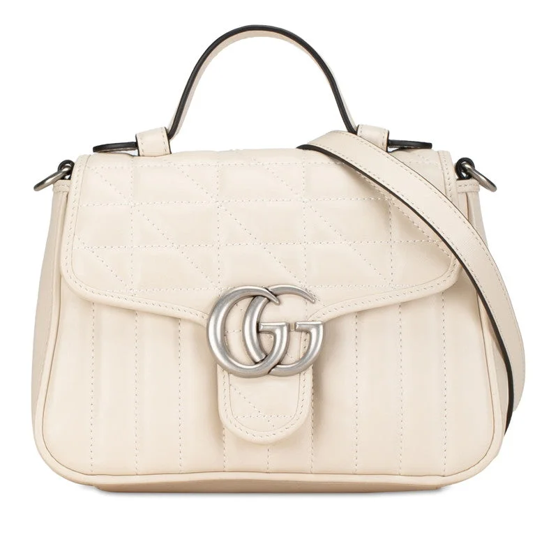 Gucci GG Marmont Top Handle Bag Shoulder Bag 583571 Ivory White Leather Gucci Timeless Bags, Flash Sale Gucci GG Marmont Top Handle Bag Shoulder Bag 583571 Ivory White Leather Gucci Timeless Bags, Flash Sale