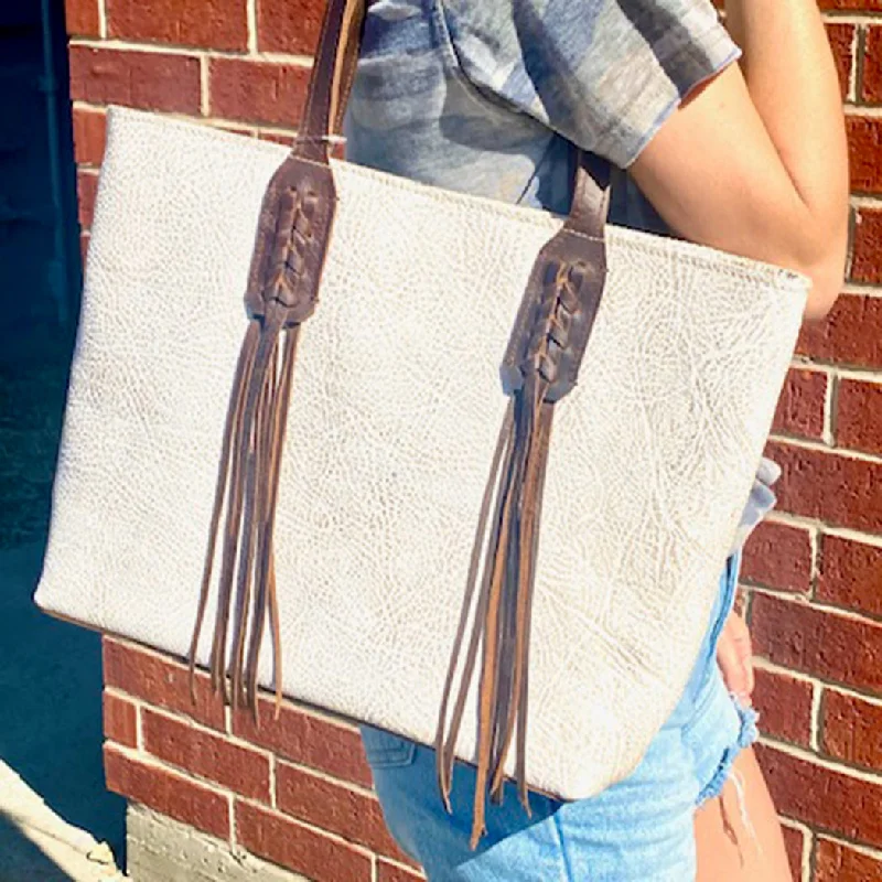 Leander "Jinny" White Washed Tote Chic Bags, Shop Now