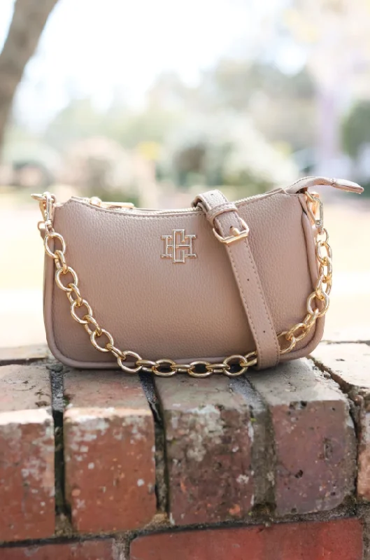 Joan Faux Leather Crossbody, Taupe Must-Have Bags At Irresistible Discounts