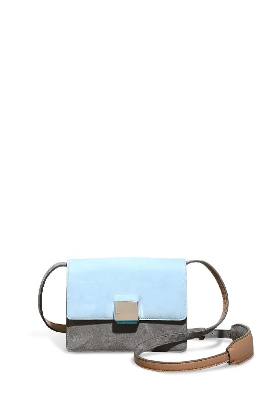 Mercedes Shoulder Bag in Grey, Light Blue & Nude Suede and Nappa Leather Everyday Bags At Wallet-Friendly Prices Mercedes Shoulder Bag in Grey, Light Blue & Nude Suede and Nappa Leather Everyday Bags At Wallet-Friendly Prices