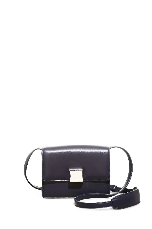 Mercedes Shoulder Bag in Navy Nappa Leather Best Deals On Premium Handbags