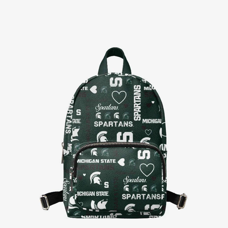 Michigan State Spartans Logo Love Mini Backpack Timeless Handbags At Reduced Prices