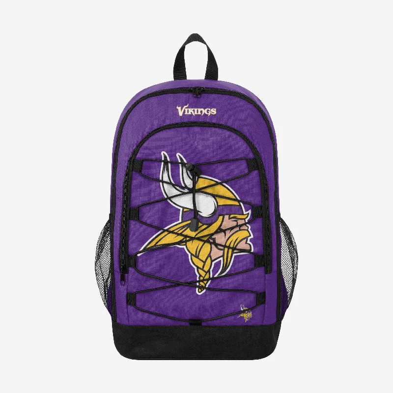 Minnesota Vikings Big Logo Bungee Backpack Timeless Bags, Flash Sale