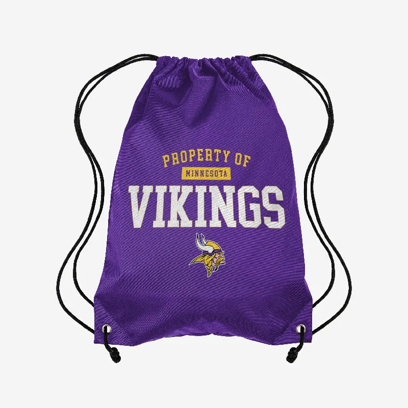 Minnesota Vikings Property Of Drawstring Backpack Fashion Bags With Huge Discounts
