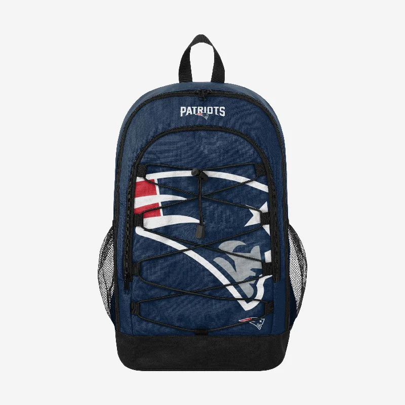New England Patriots Big Logo Bungee Backpack Affordable Elegance, Grab Yours