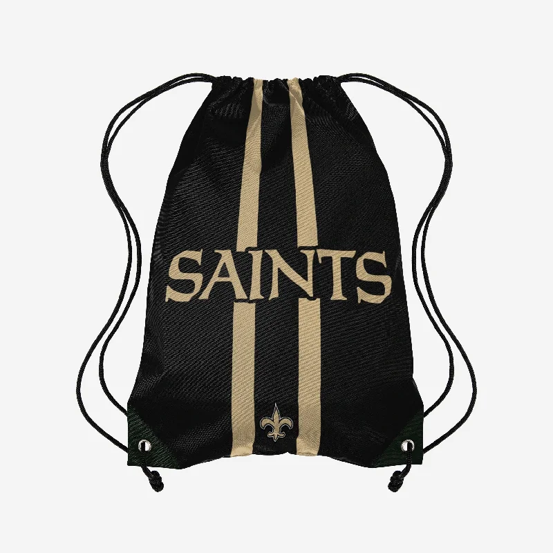 New Orleans Saints Team Stripe Wordmark Drawstring Backpack Premium Bags, Special Prices New Orleans Saints Team Stripe Wordmark Drawstring Backpack Premium Bags, Special Prices