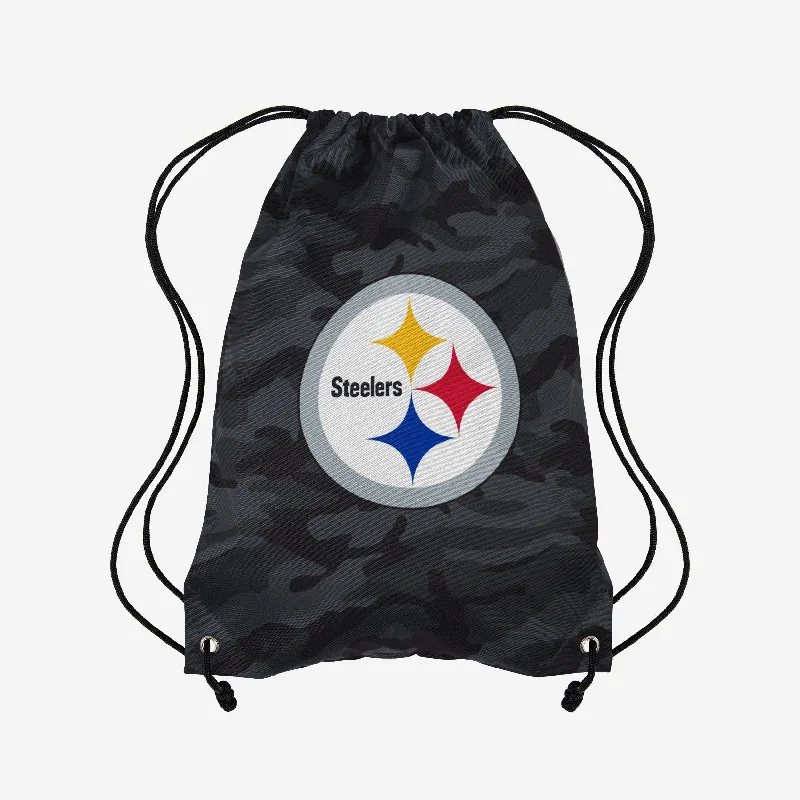 Pittsburgh Steelers Big Logo Camo Drawstring Backpack Statement Bags With Exclusive Savings Pittsburgh Steelers Big Logo Camo Drawstring Backpack Statement Bags With Exclusive Savings