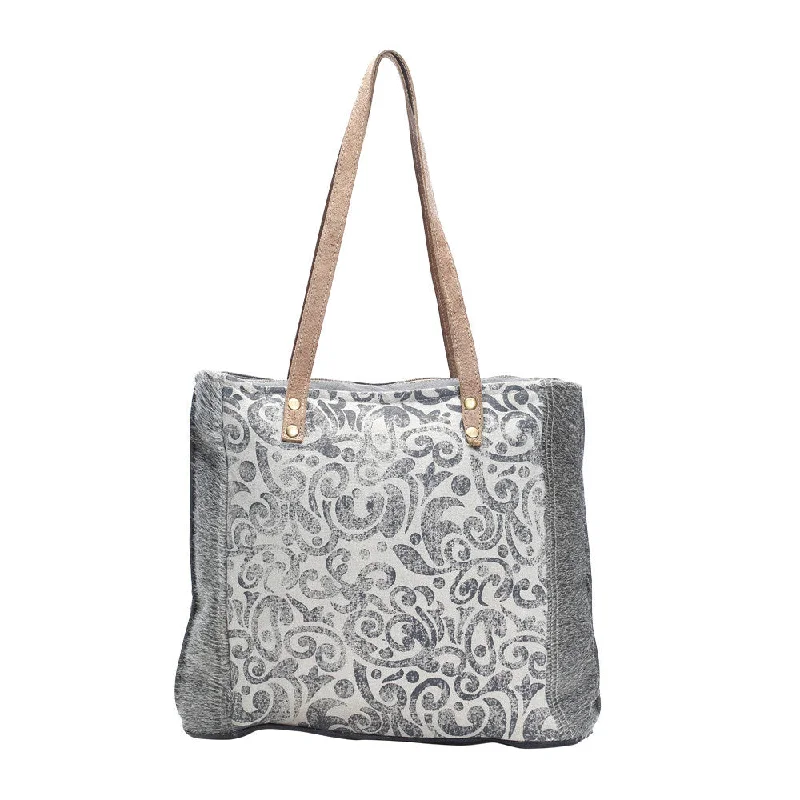 Grey Hide and Scroll Tote Bag Upgrade Your Look With Fashionable Bags