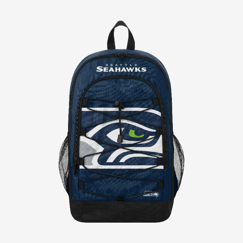 Seattle Seahawks Big Logo Bungee Backpack Fashion Bags, Limited Offer