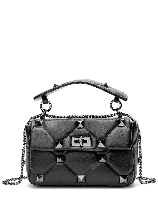 Tiffany & Fred Studded Sheepskin Leather Shoulder Bag Everyday Elegance At Special Prices