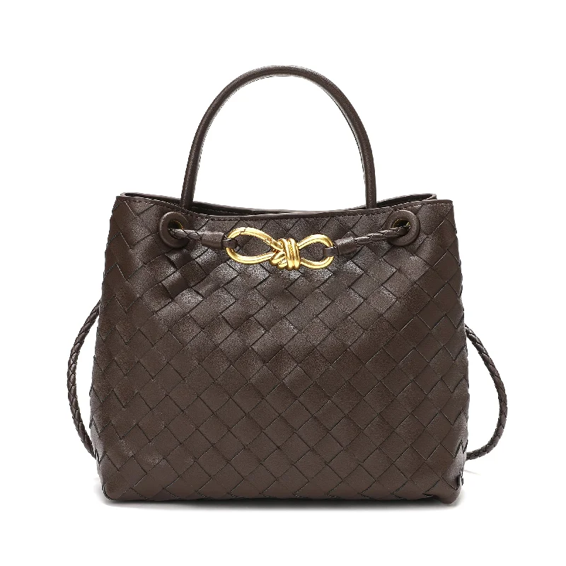 Woven Leather Top-handle/ Shoulder Bag Trendy Purses At Unbeatable Discounts