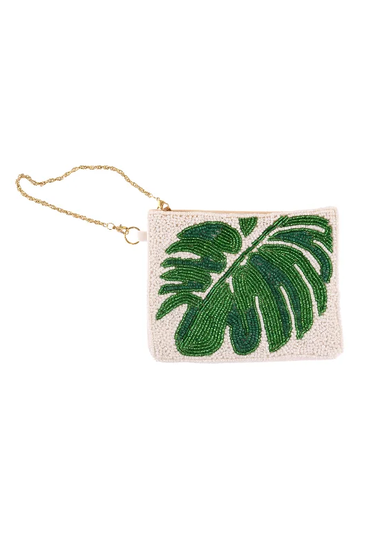 Palm Springs Mini Clutch / White Palm Shoulder Bags, Best Deals Today