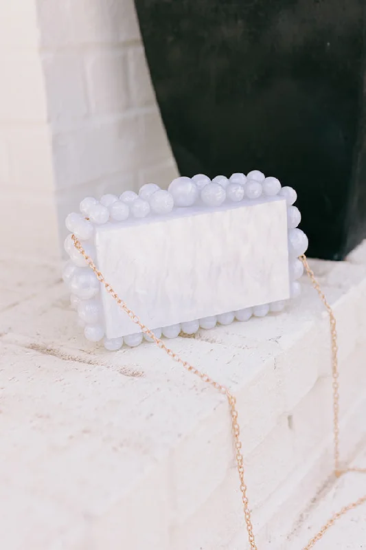 Cava Acrylic Clutch in White Fashion-Forward Bags At Exclusive Promotional Prices