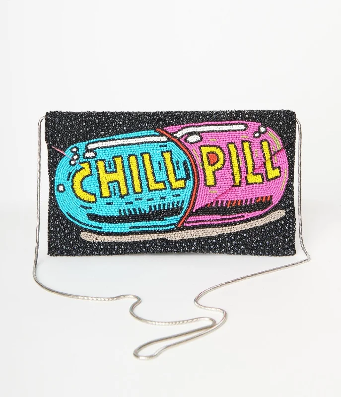 Chill Pill Beaded Clutch Fashion Bags, Limited Offer