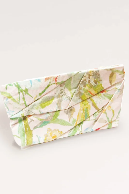 Complex Pleats Linen Clutch Bag / Print Elegant Bags, Limited Stock Available