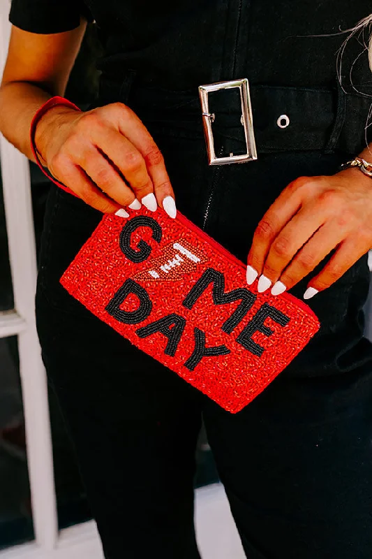 Game Day Beaded Clutch In Red Timeless Handbags Now At Special Discounts