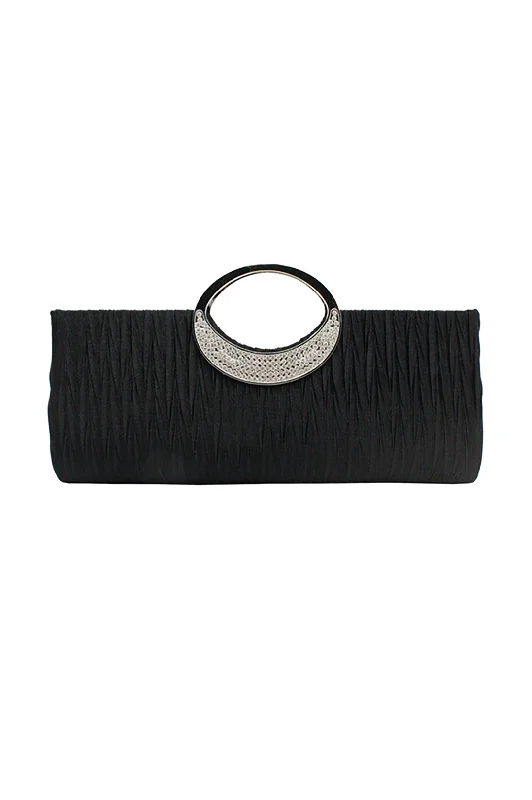 Pleated Design Rhinestone Clutch Bag Trendy Handbags At Limited-Time Discounts