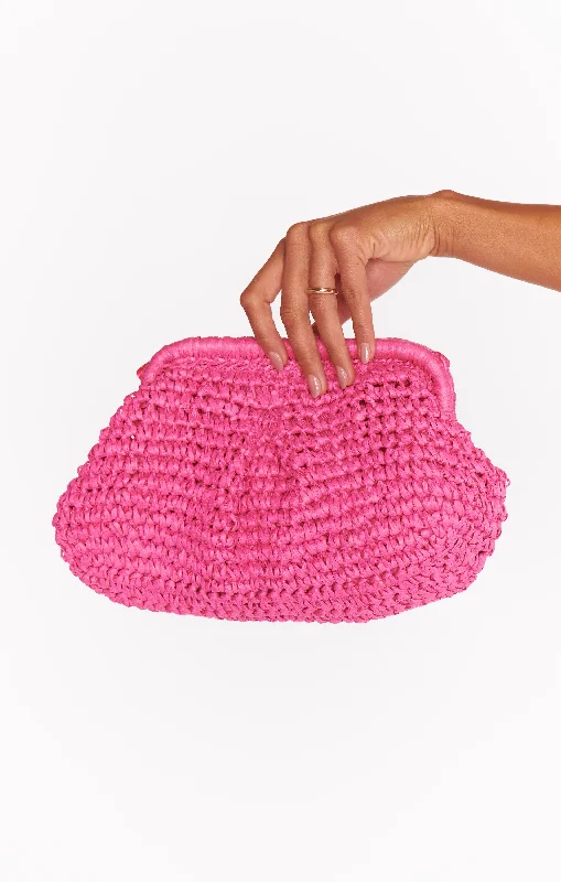 Ria Raffia Clutch ~ Hot Pink Fashionable Bags At Must-Have Prices