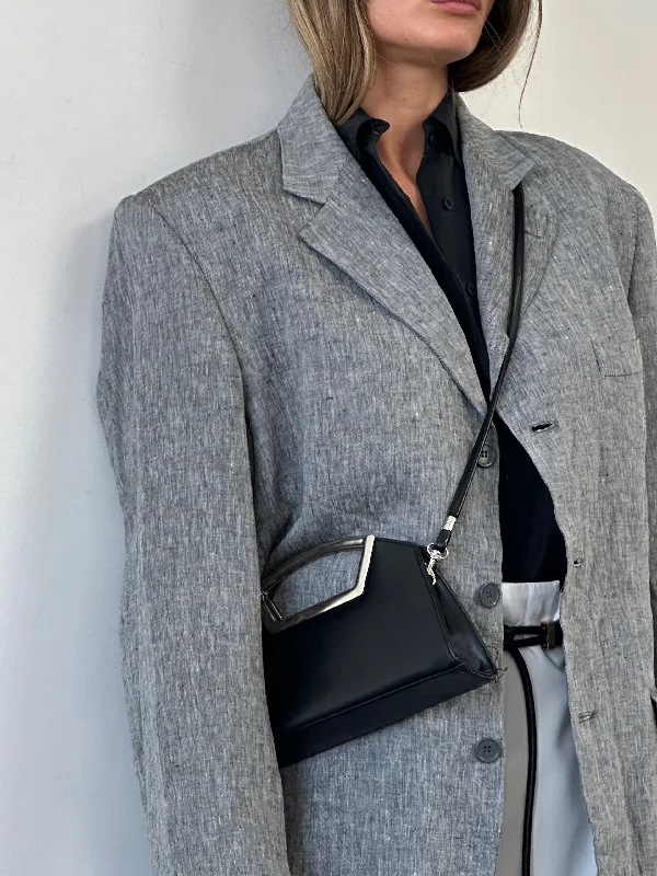 Vintage Leather Chrome Crossbody Clutch Bag Sleek And Stylish Handbags At Lower Prices Vintage Leather Chrome Crossbody Clutch Bag Sleek And Stylish Handbags At Lower Prices