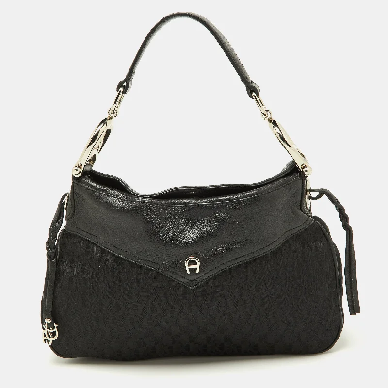 Aigner  Signature Canvas And Leather Hobo Designer-Inspired Bags At Reduced Prices