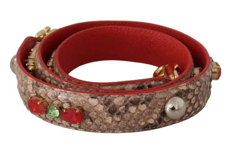 Limited Edition Dolce & Gabbana Chic Brown Python Leather Bag Women's Strap Elegant Purses At Clearance Prices Limited Edition Dolce & Gabbana Chic Brown Python Leather Bag Women's Strap Elegant Purses At Clearance Prices
