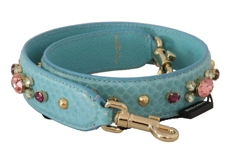 Eco-Friendly And Discounted Bags Dolce & Gabbana Elegant Blue Leather Bag Strap with Gold Women's Accents Grab Your Favorite Handbags At Discounted Prices Eco-Friendly And Discounted Bags Dolce & Gabbana Elegant Blue Leather Bag Strap with Gold Women's Accents Grab Your Favorite Handbags At Discounted Prices