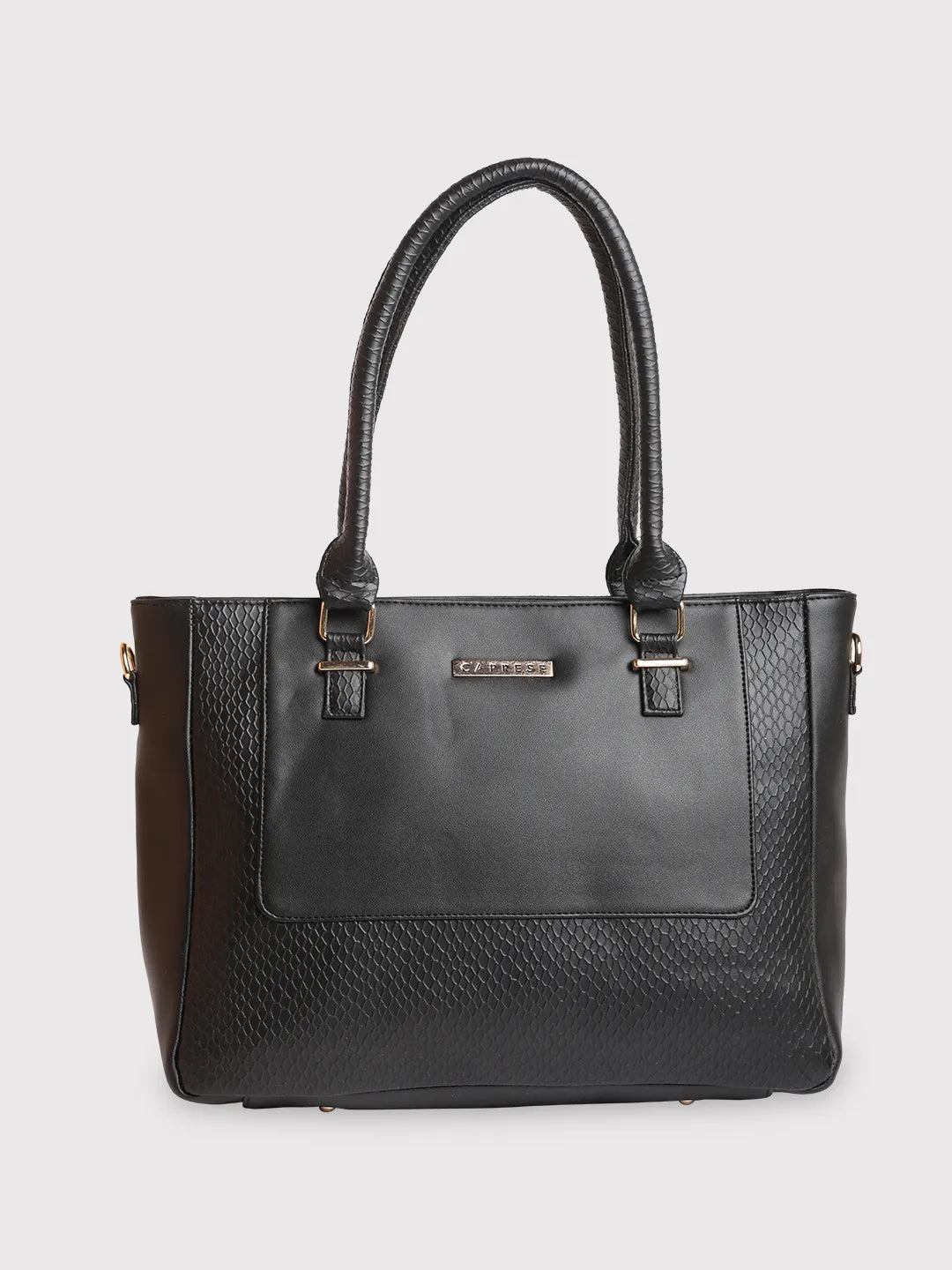 Minimalist Fashion Sale Caprese Fiona Tote Large Office Handbag Black Carry Elegance For Less