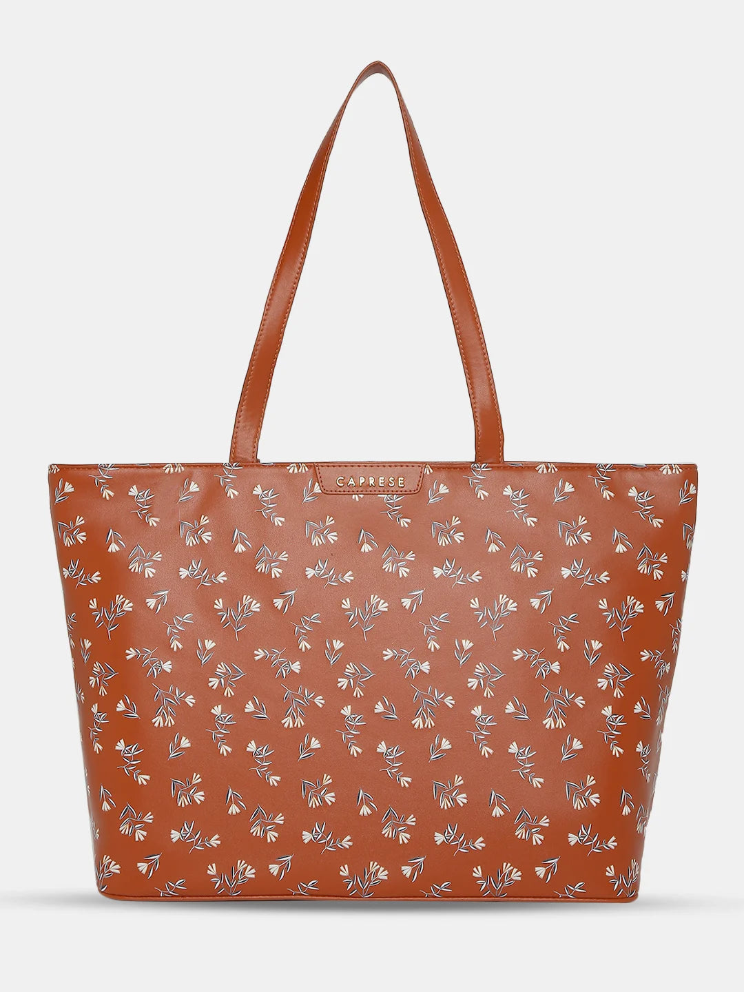Luxurious Bags With Limited-Time Offers Caprese Merida Laptop Tote Large Printed Women'S Office Handbag Tan Luxury Handbags At Budget-Friendly Rates
