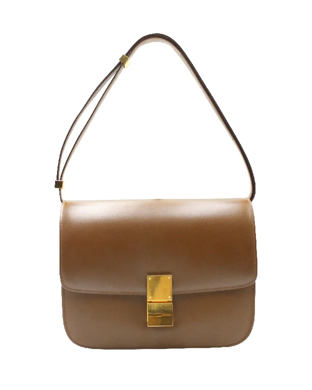 Celine Medium Box Bag in Brown Calfskin Leather Unmissable Deals On Trendy Handbags