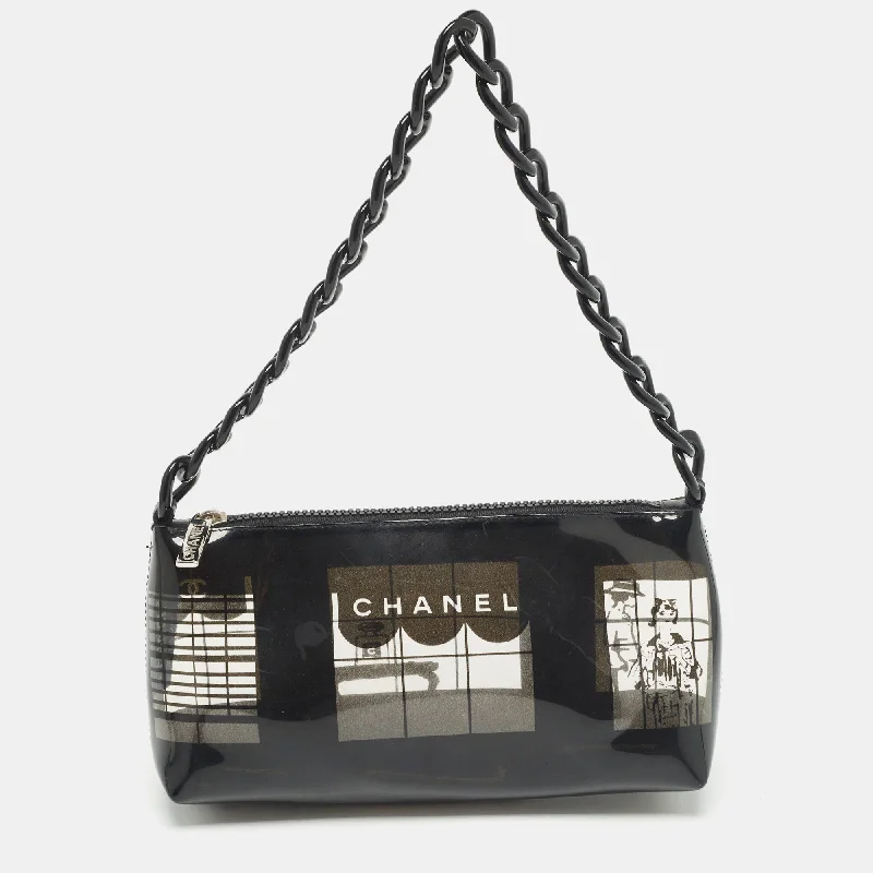 Chanel Black Vinyl Maison Window Print Bag Unmissable Deals On Everyday Handbags
