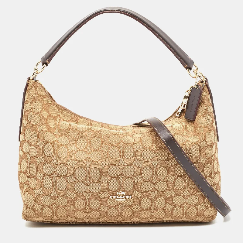 Coach Signature Canvas East West Celeste Hobo Fashion-Forward Bags At Limited-Time Offers Coach Signature Canvas East West Celeste Hobo Fashion-Forward Bags At Limited-Time Offers