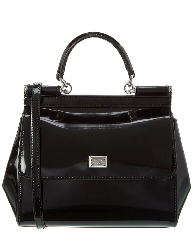 Dolce & Gabbana Kim Sicily Small Patent Satchel Timeless Handbags, Flash Sale