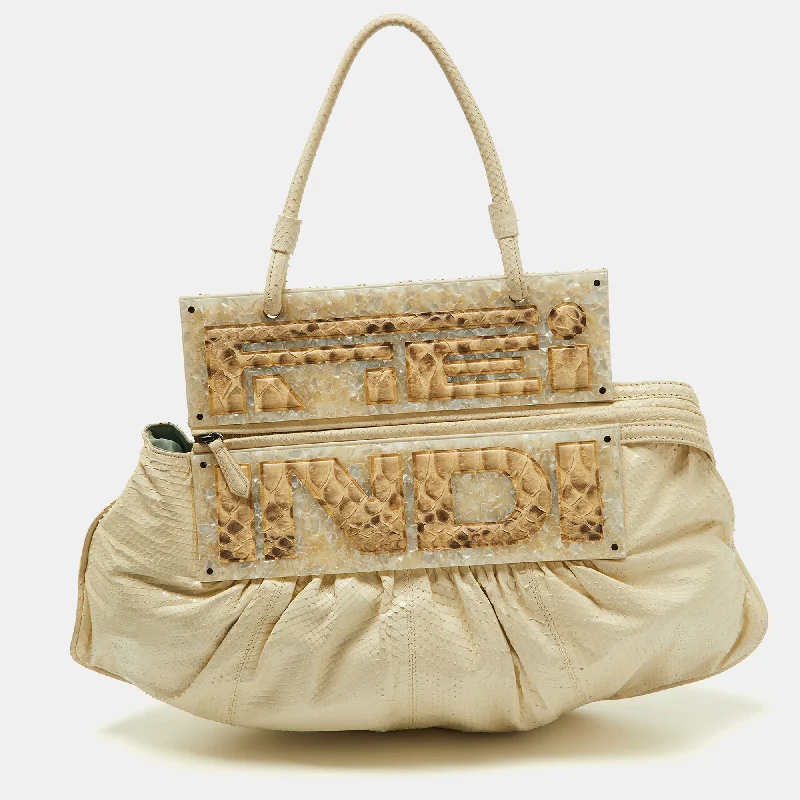 Fendi OffWatersnake Leather To You Convertible Top Handle Bag Classic Totes, Exclusive Deals
