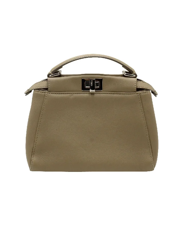 Fendi Peekaboo Mini Bag in Taupe Leather Grab Your Favorite Handbags For Less