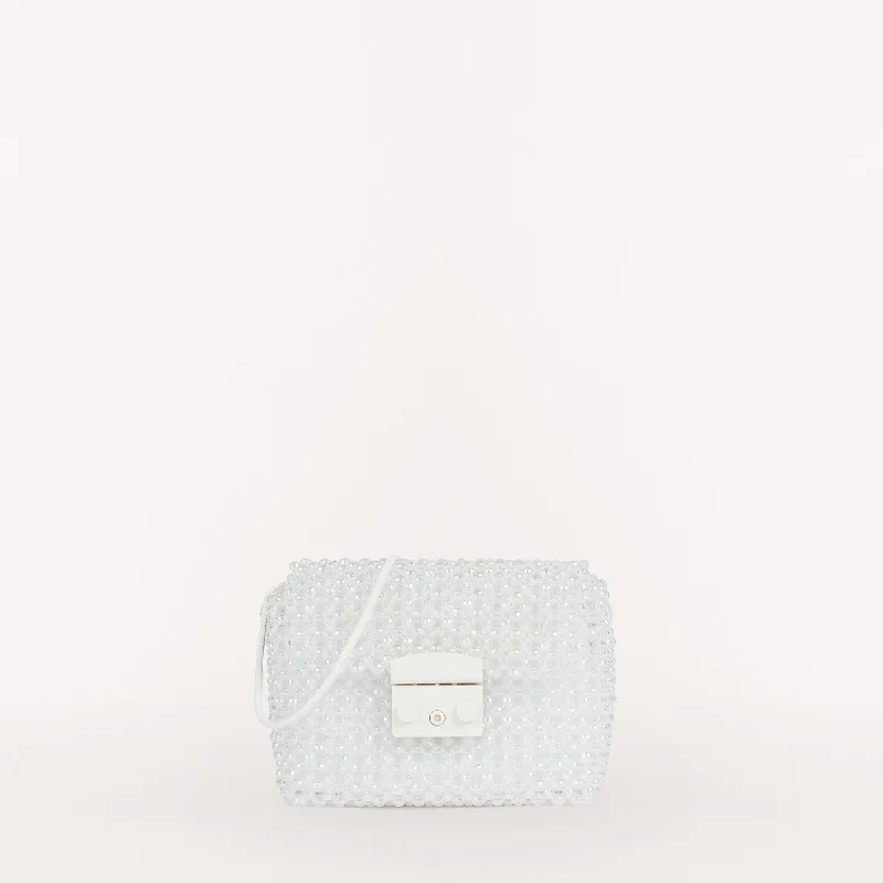 Glamorous Fashion Offers Furla Metropolis Crossbody Mini White Stylish Handbags At Unbeatable Discounts