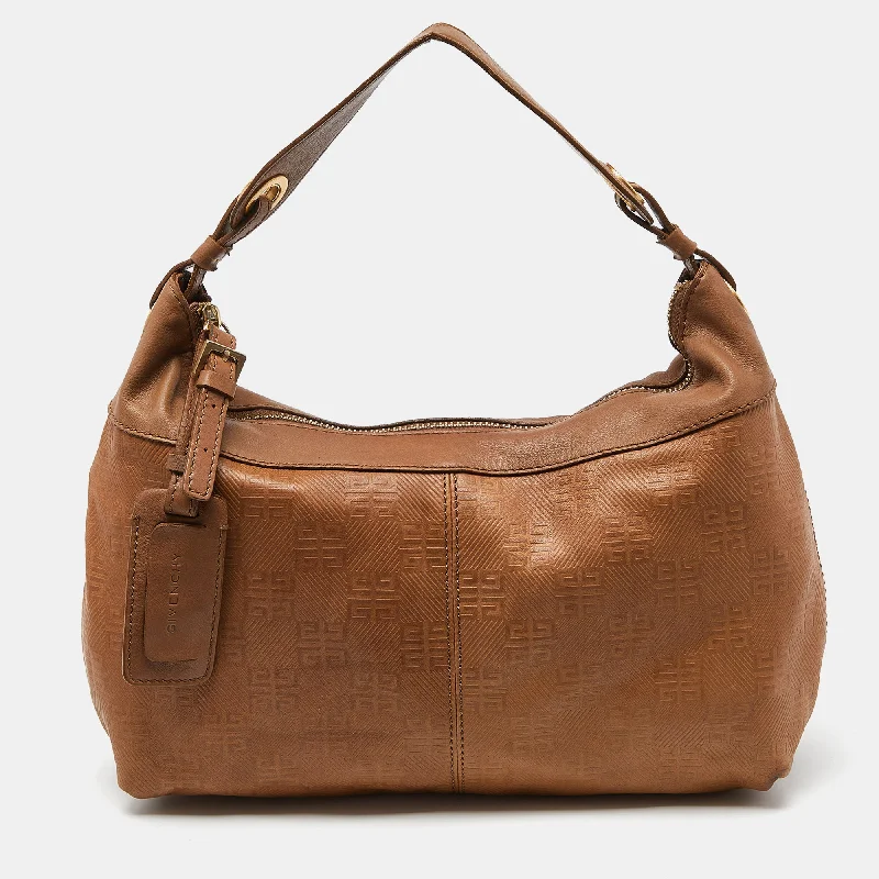 Givenchy Embossed Logo Leather Hobo Classic Totes At Unbeatable Deals