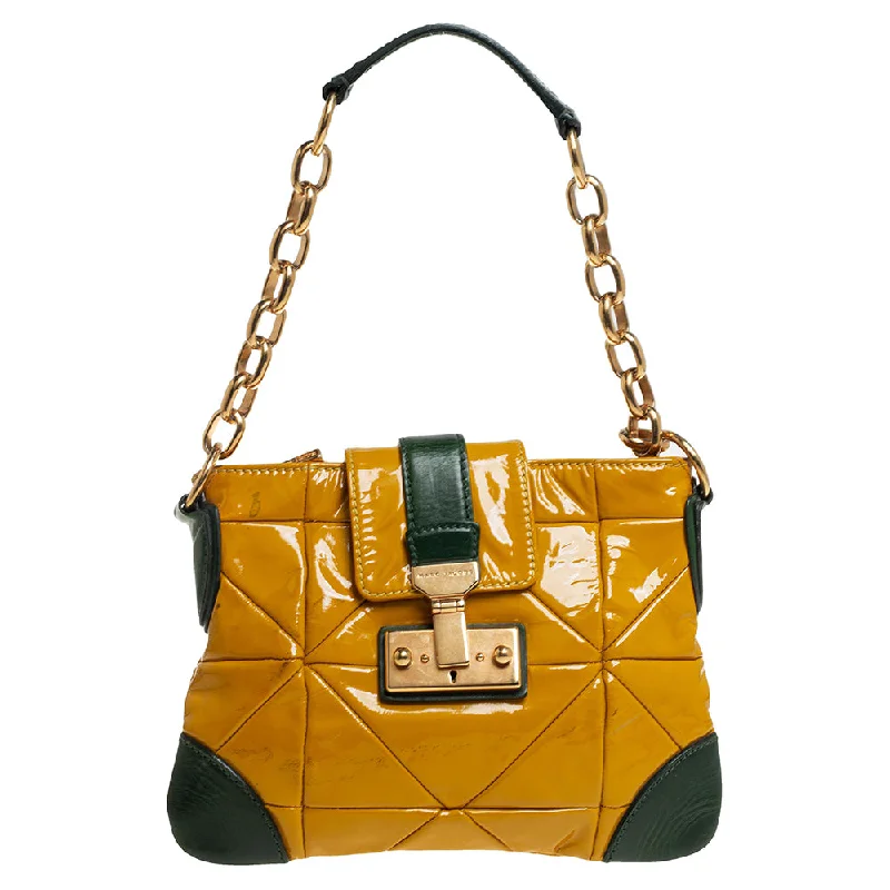 Marc Jacobs Mustard Yellow/green Patent Leather And Leather Shoulder Bag Limited-Time Sale On Trendy Handbags – Don't Miss Out Marc Jacobs Mustard Yellow/green Patent Leather And Leather Shoulder Bag Limited-Time Sale On Trendy Handbags – Don't Miss Out